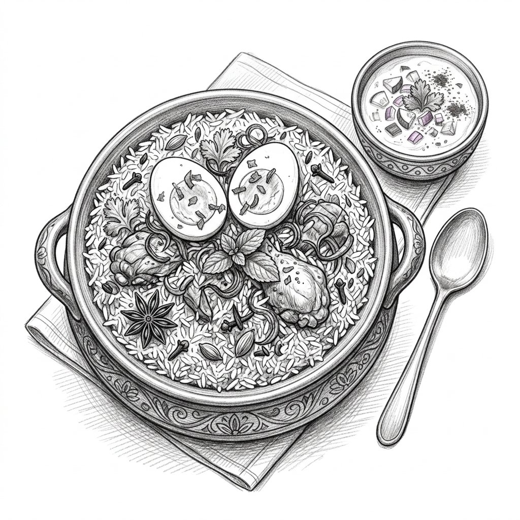 Biryani Pencil Art
